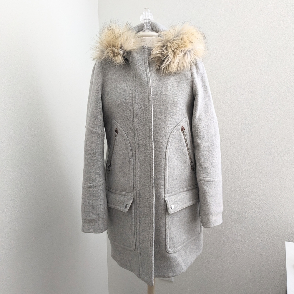 J.Crew Chateau Stadum Cloth by Nello Gori Wool Gray Parka | 2